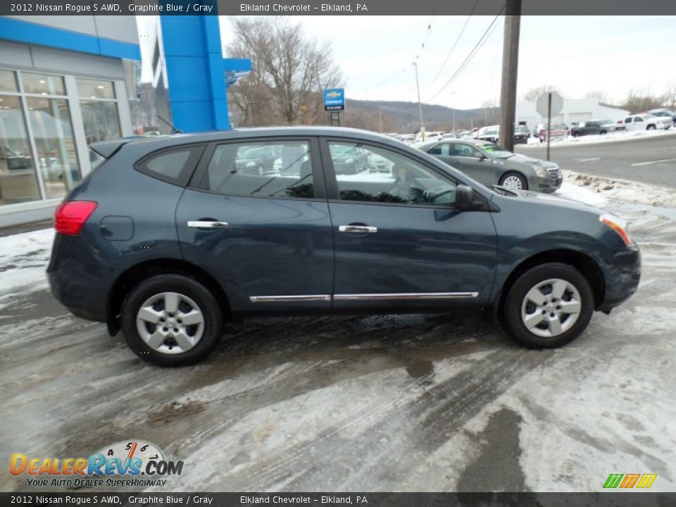 2012 Nissan Rogue S AWD Graphite Blue / Gray Photo #4