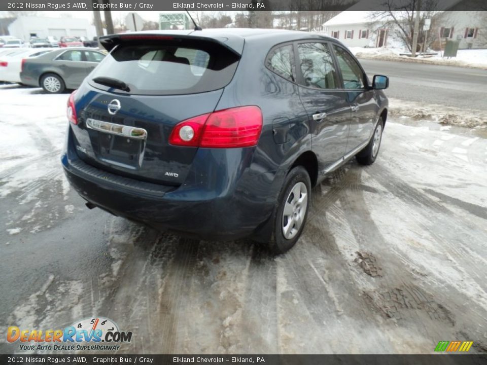 2012 Nissan Rogue S AWD Graphite Blue / Gray Photo #5