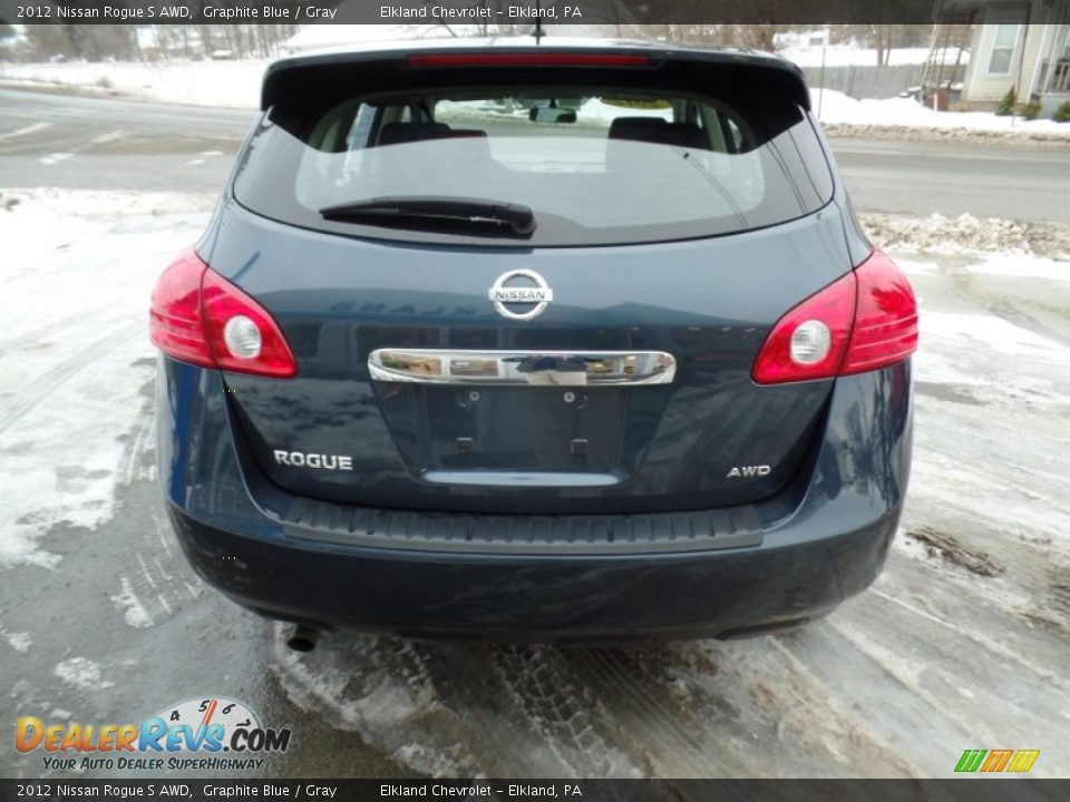 2012 Nissan Rogue S AWD Graphite Blue / Gray Photo #6