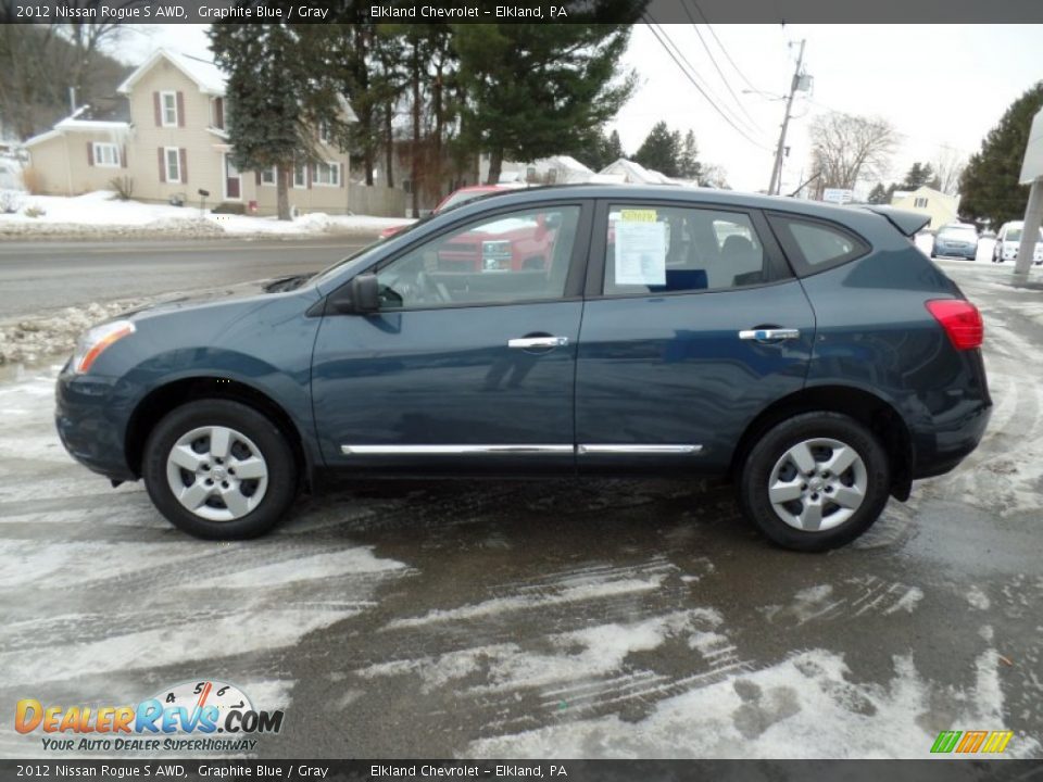 2012 Nissan Rogue S AWD Graphite Blue / Gray Photo #8