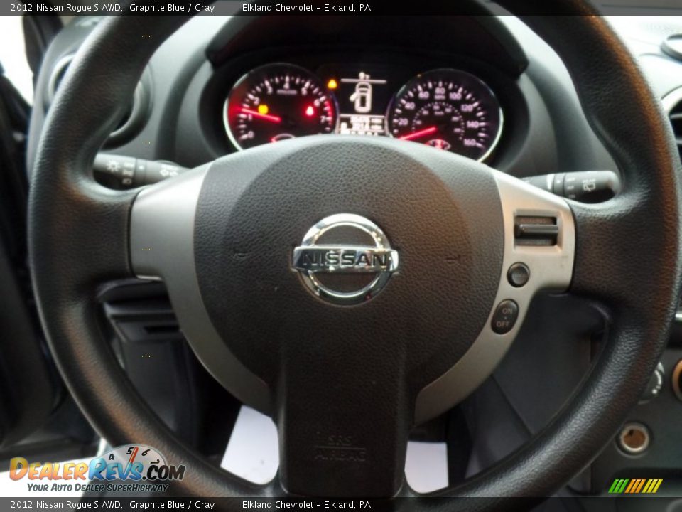 2012 Nissan Rogue S AWD Graphite Blue / Gray Photo #19