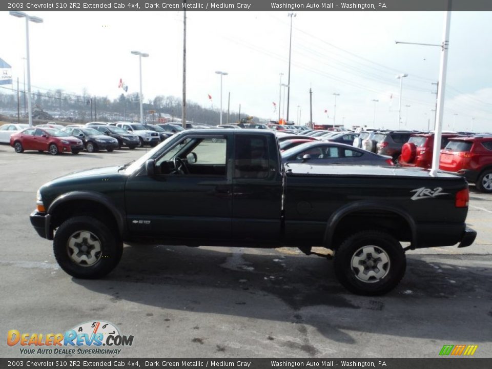 2003 Chevrolet S10 ZR2 Extended Cab 4x4 Dark Green Metallic / Medium Gray Photo #7