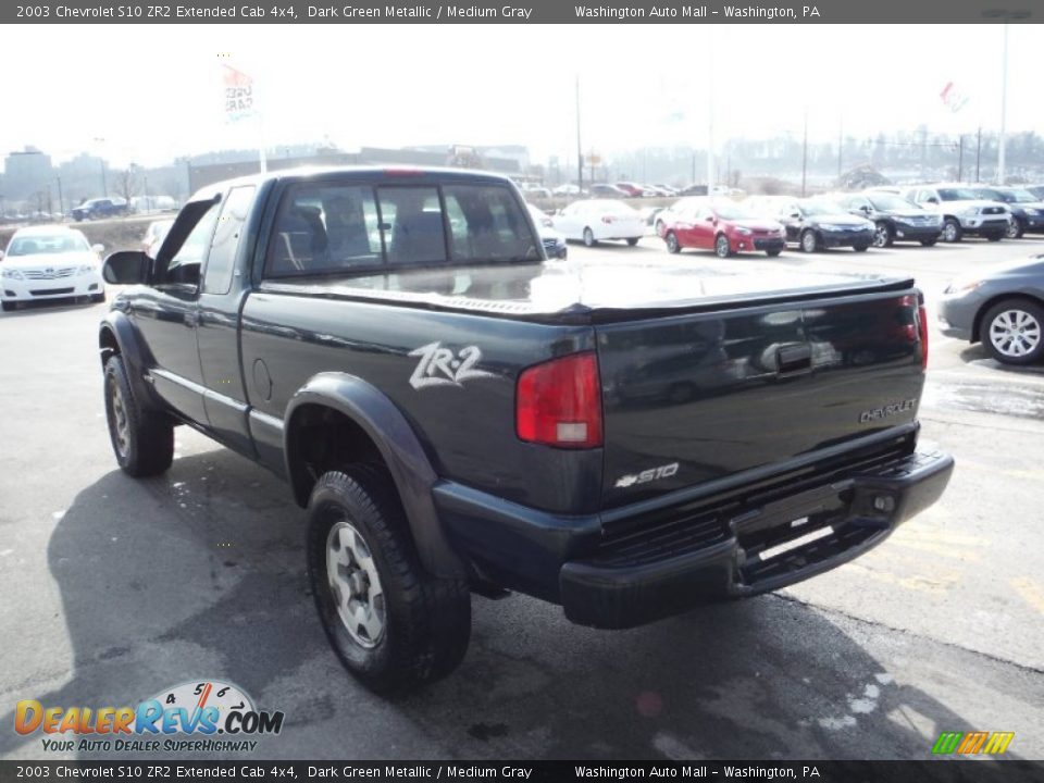 2003 Chevrolet S10 ZR2 Extended Cab 4x4 Dark Green Metallic / Medium Gray Photo #8
