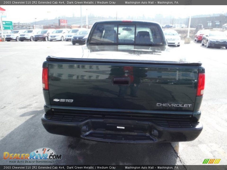 2003 Chevrolet S10 ZR2 Extended Cab 4x4 Dark Green Metallic / Medium Gray Photo #9