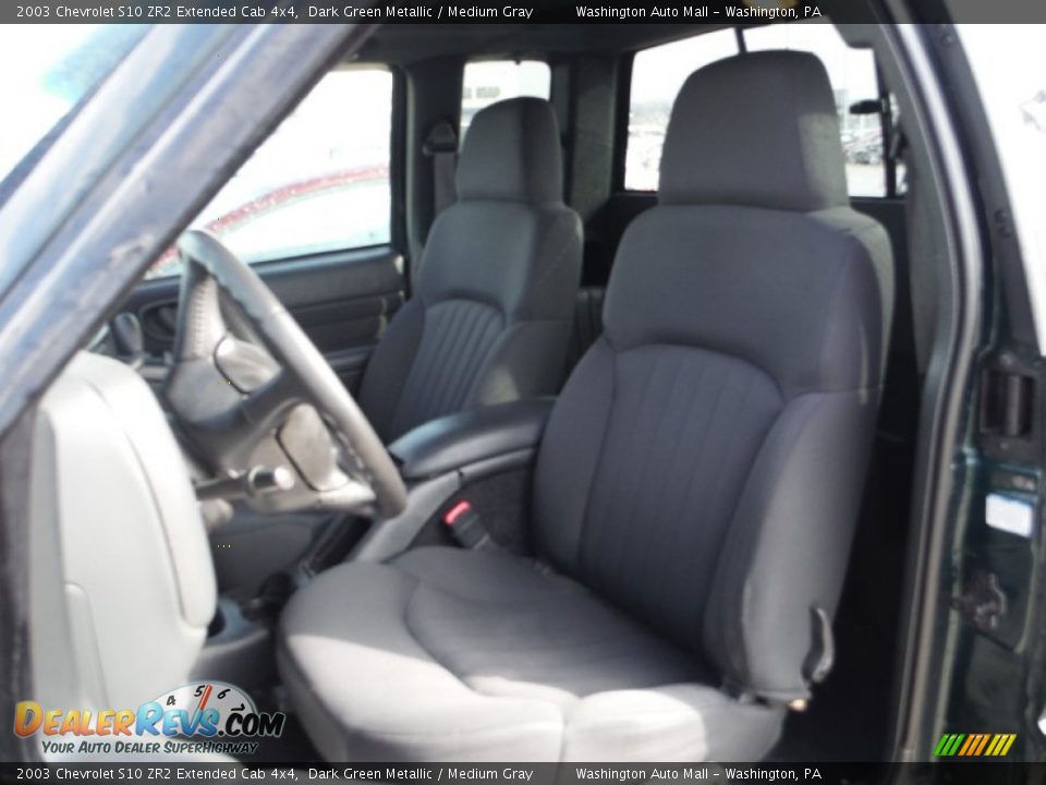 2003 Chevrolet S10 ZR2 Extended Cab 4x4 Dark Green Metallic / Medium Gray Photo #13