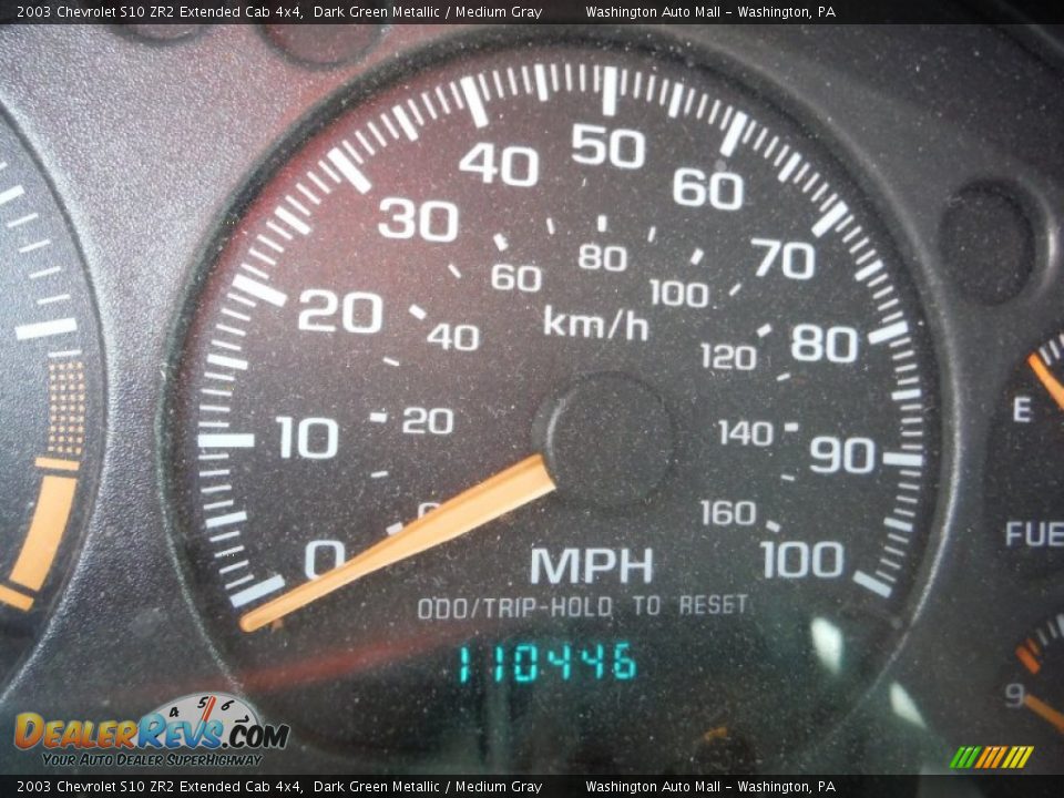 2003 Chevrolet S10 ZR2 Extended Cab 4x4 Dark Green Metallic / Medium Gray Photo #20
