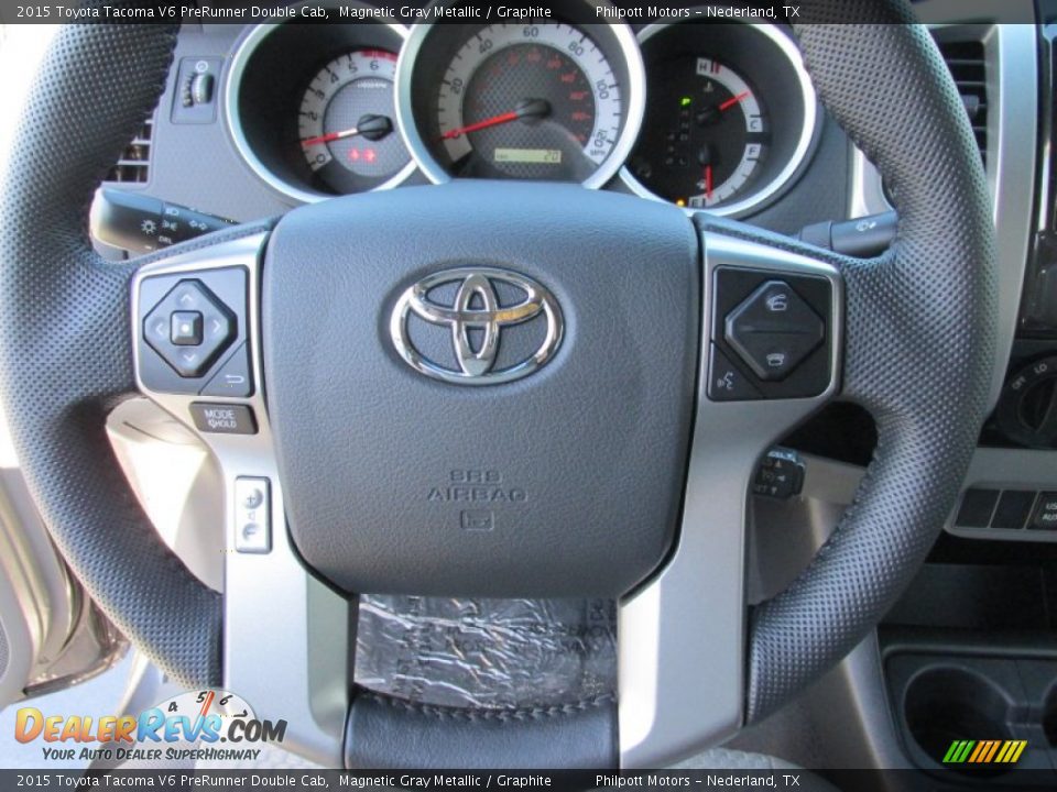 2015 Toyota Tacoma V6 PreRunner Double Cab Magnetic Gray Metallic / Graphite Photo #28