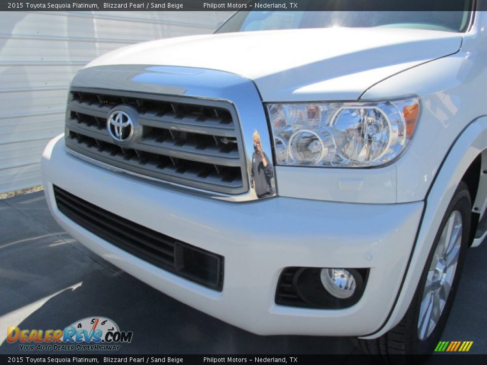 2015 Toyota Sequoia Platinum Blizzard Pearl / Sand Beige Photo #10