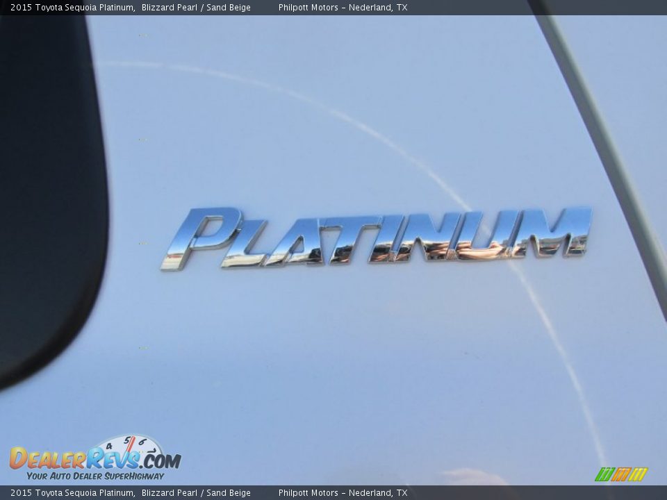 2015 Toyota Sequoia Platinum Blizzard Pearl / Sand Beige Photo #14