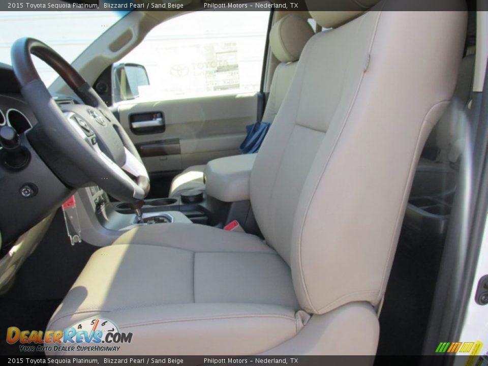 2015 Toyota Sequoia Platinum Blizzard Pearl / Sand Beige Photo #26