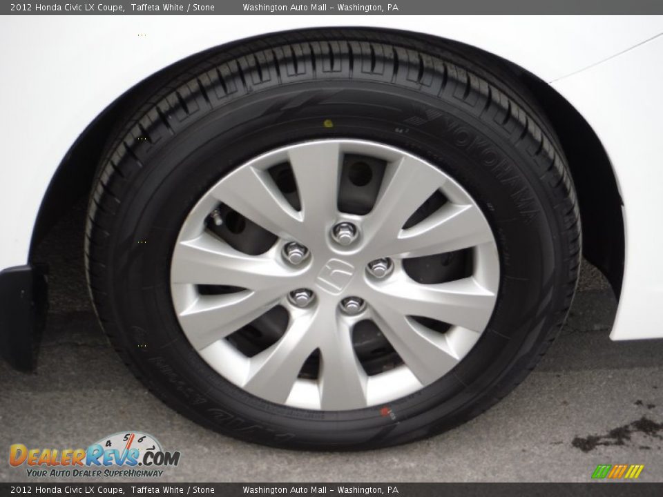 2012 Honda Civic LX Coupe Taffeta White / Stone Photo #3