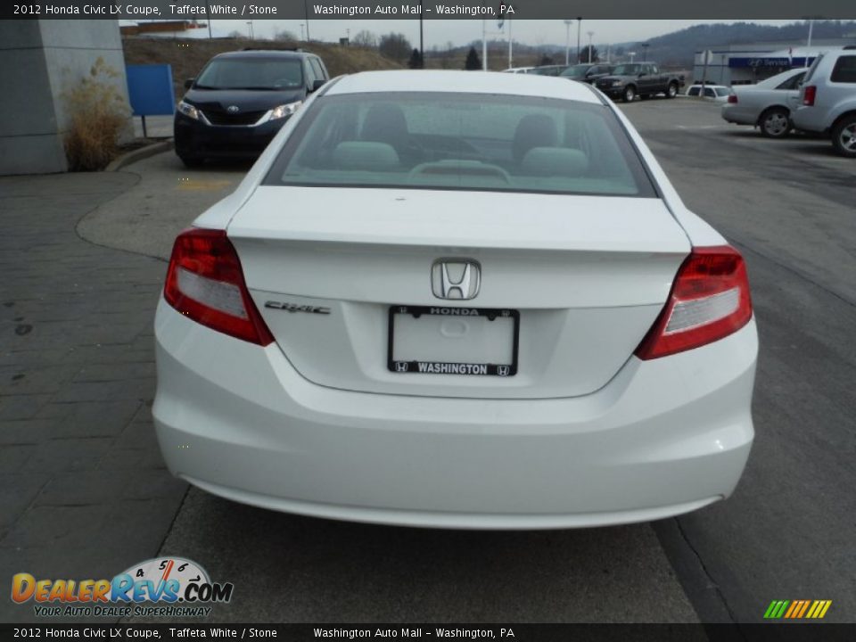 2012 Honda Civic LX Coupe Taffeta White / Stone Photo #7