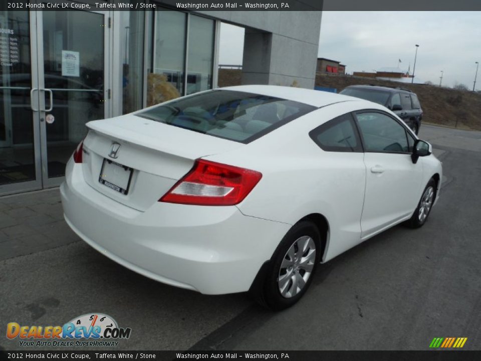 2012 Honda Civic LX Coupe Taffeta White / Stone Photo #8