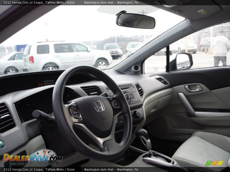 2012 Honda Civic LX Coupe Taffeta White / Stone Photo #9