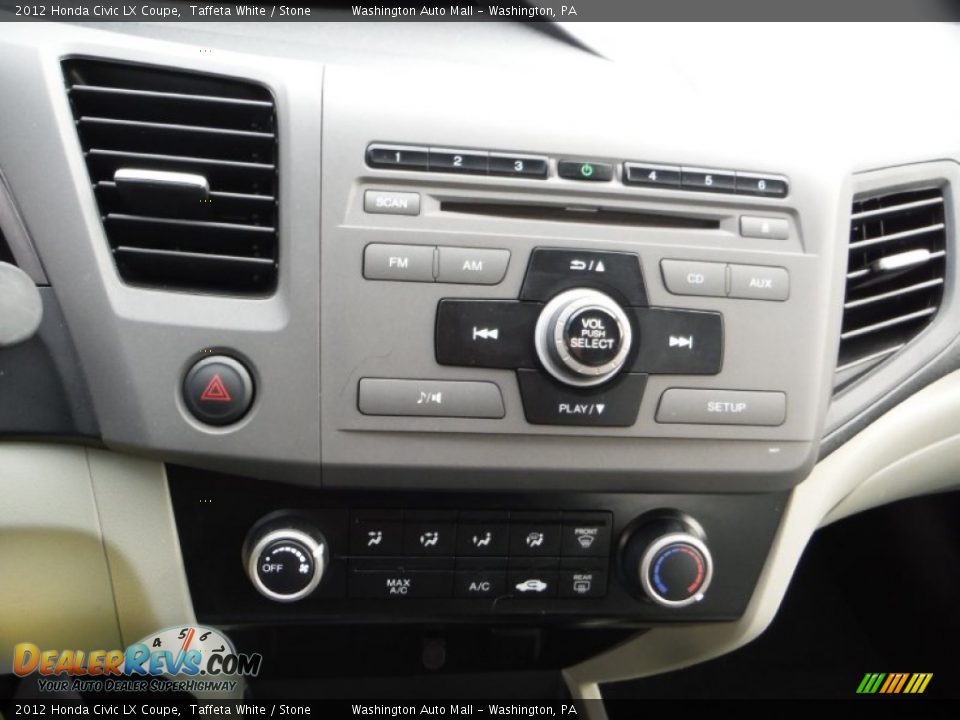 2012 Honda Civic LX Coupe Taffeta White / Stone Photo #14