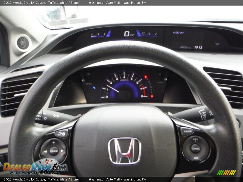 2012 Honda Civic LX Coupe Taffeta White / Stone Photo #16