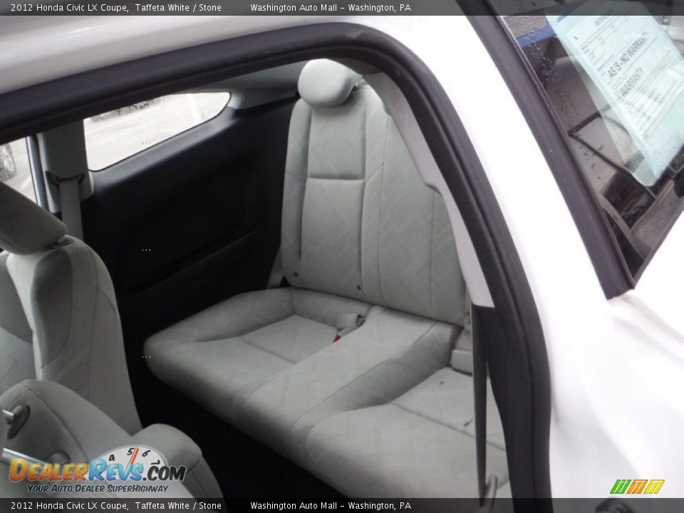 2012 Honda Civic LX Coupe Taffeta White / Stone Photo #17