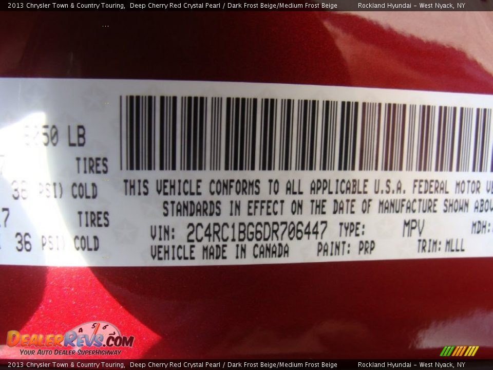 2013 Chrysler Town & Country Touring Deep Cherry Red Crystal Pearl / Dark Frost Beige/Medium Frost Beige Photo #29