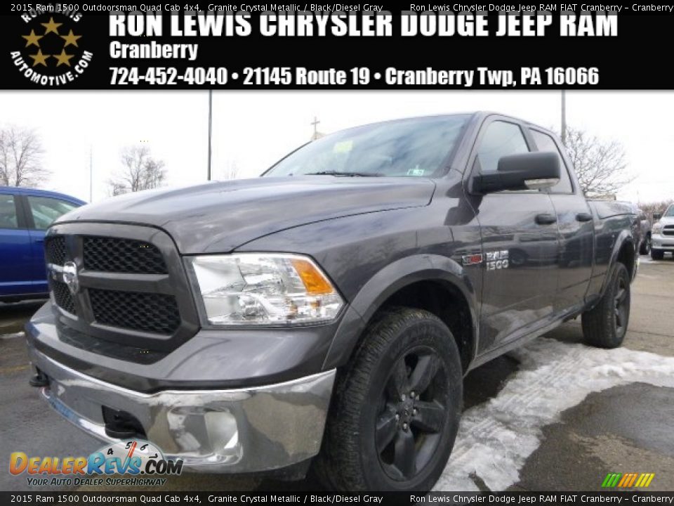 2015 Ram 1500 Outdoorsman Quad Cab 4x4 Granite Crystal Metallic / Black/Diesel Gray Photo #1
