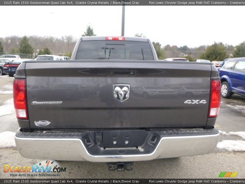 2015 Ram 1500 Outdoorsman Quad Cab 4x4 Granite Crystal Metallic / Black/Diesel Gray Photo #4