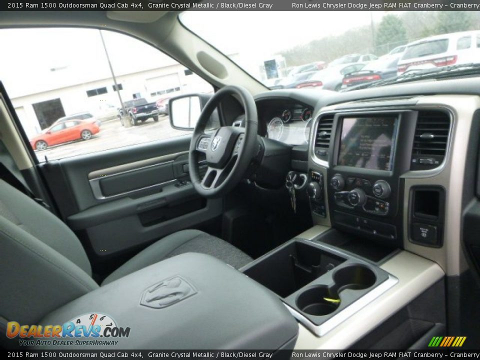 2015 Ram 1500 Outdoorsman Quad Cab 4x4 Granite Crystal Metallic / Black/Diesel Gray Photo #11