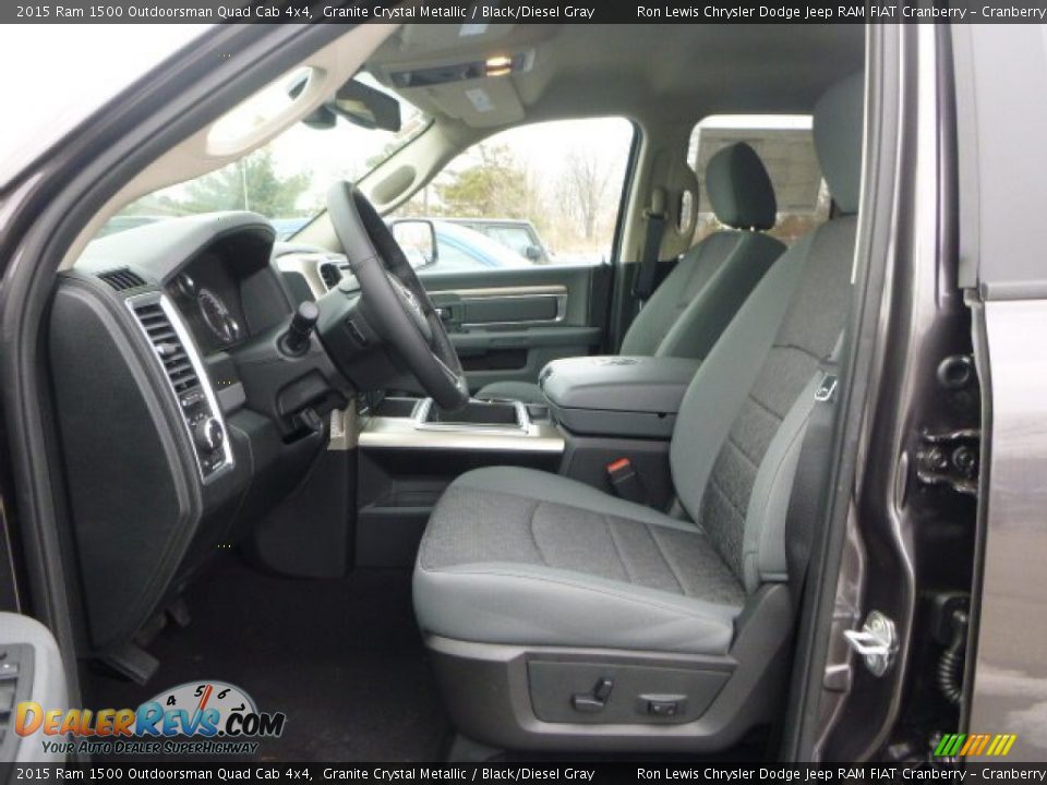 2015 Ram 1500 Outdoorsman Quad Cab 4x4 Granite Crystal Metallic / Black/Diesel Gray Photo #14