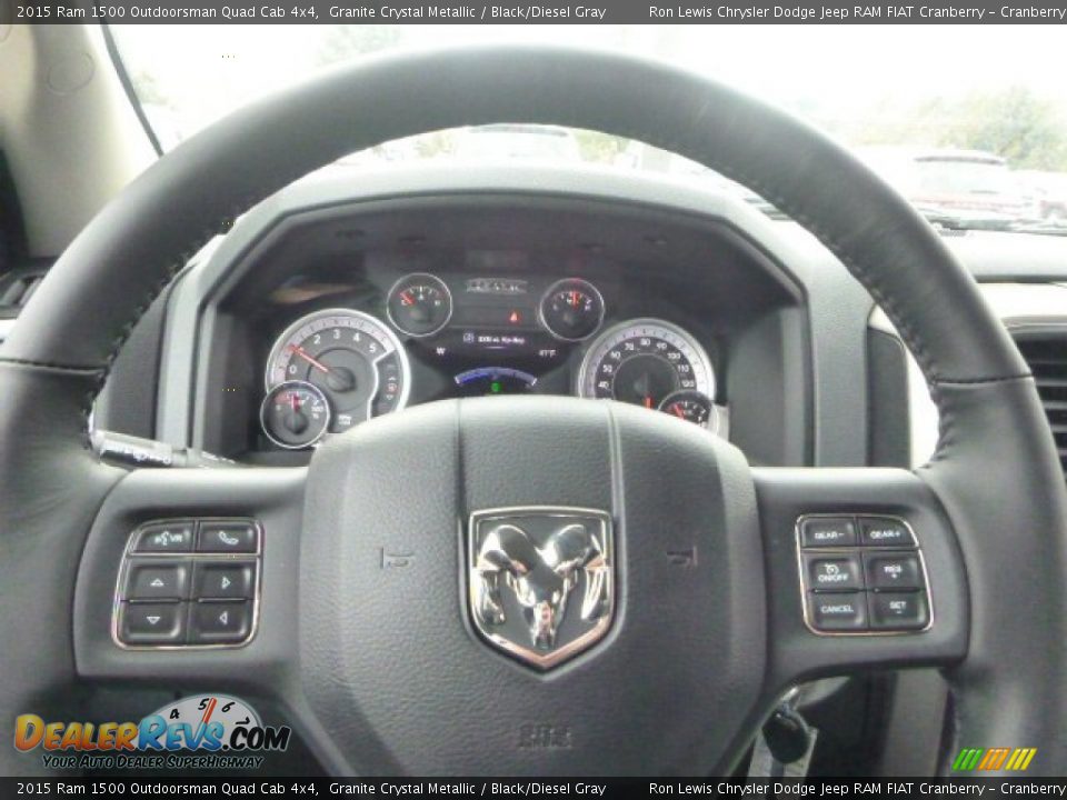 2015 Ram 1500 Outdoorsman Quad Cab 4x4 Granite Crystal Metallic / Black/Diesel Gray Photo #18