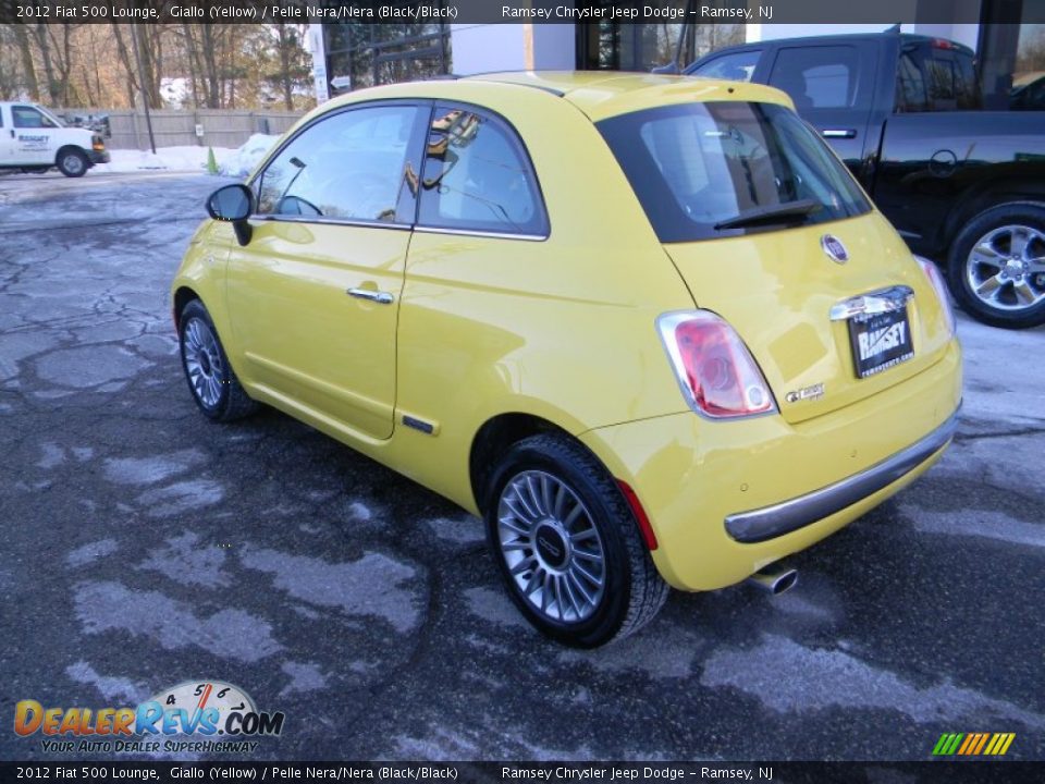 2012 Fiat 500 Lounge Giallo (Yellow) / Pelle Nera/Nera (Black/Black) Photo #9