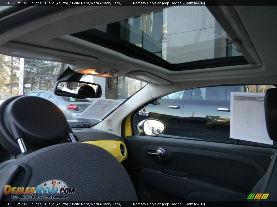 2012 Fiat 500 Lounge Giallo (Yellow) / Pelle Nera/Nera (Black/Black) Photo #12