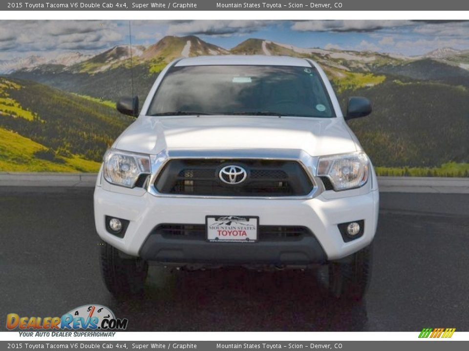 2015 Toyota Tacoma V6 Double Cab 4x4 Super White / Graphite Photo #2