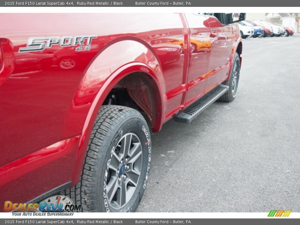 2015 Ford F150 Lariat SuperCab 4x4 Ruby Red Metallic / Black Photo #7