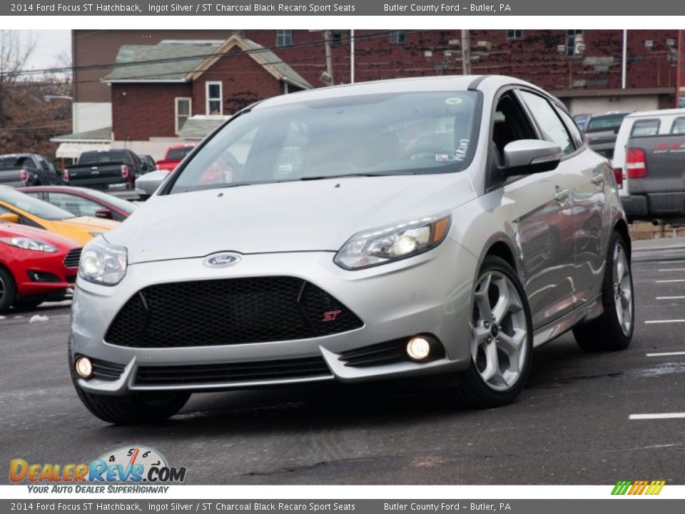 2014 Ford Focus ST Hatchback Ingot Silver / ST Charcoal Black Recaro Sport Seats Photo #1