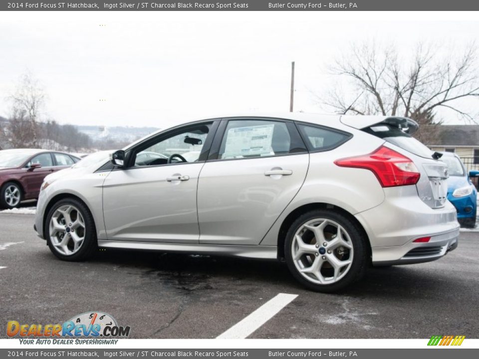 2014 Ford Focus ST Hatchback Ingot Silver / ST Charcoal Black Recaro Sport Seats Photo #2