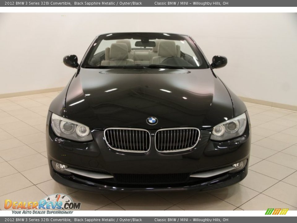 2012 BMW 3 Series 328i Convertible Black Sapphire Metallic / Oyster/Black Photo #3
