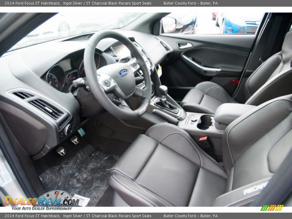 2014 Ford Focus ST Hatchback Ingot Silver / ST Charcoal Black Recaro Sport Seats Photo #9