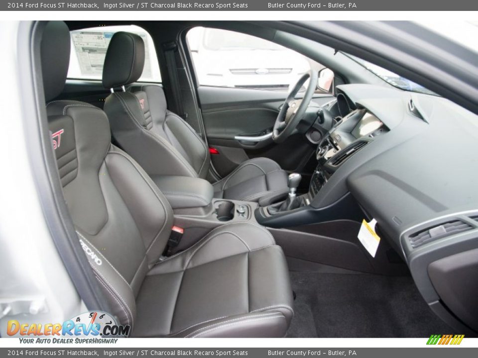 2014 Ford Focus ST Hatchback Ingot Silver / ST Charcoal Black Recaro Sport Seats Photo #13