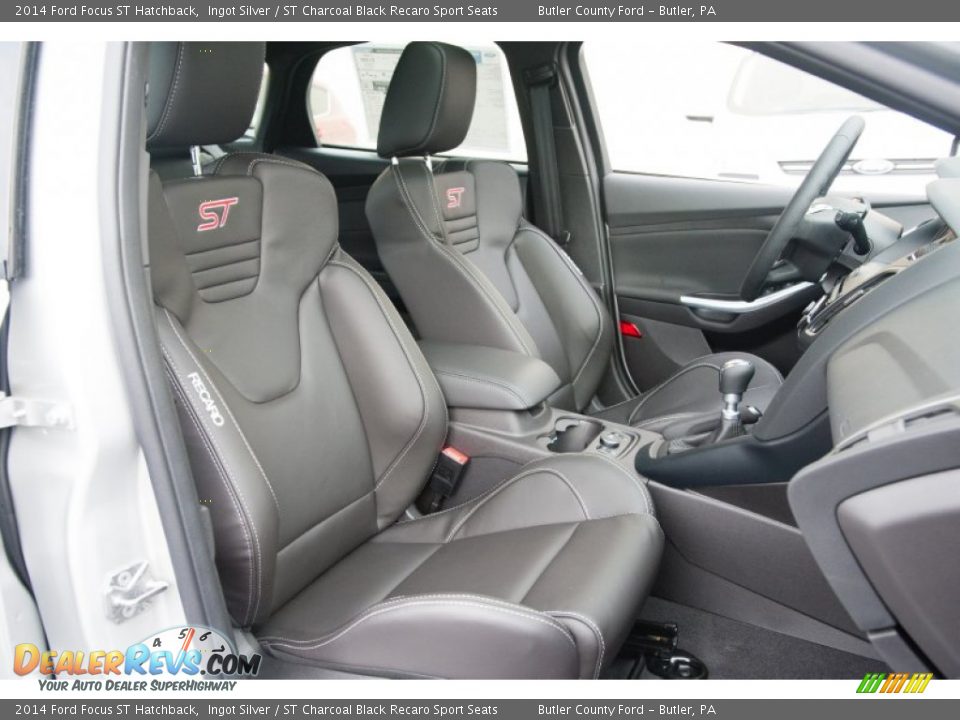 2014 Ford Focus ST Hatchback Ingot Silver / ST Charcoal Black Recaro Sport Seats Photo #14