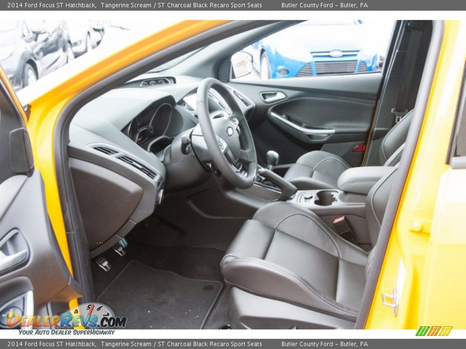 2014 Ford Focus ST Hatchback Tangerine Scream / ST Charcoal Black Recaro Sport Seats Photo #9