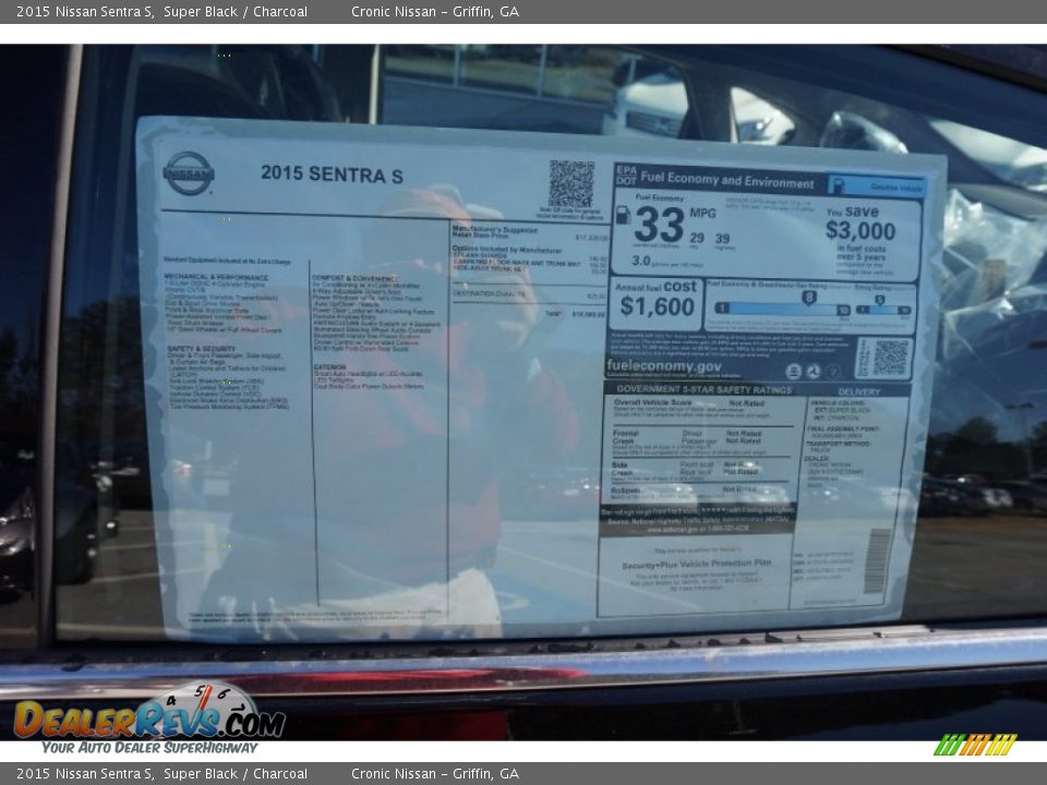 2015 Nissan Sentra S Window Sticker Photo #13