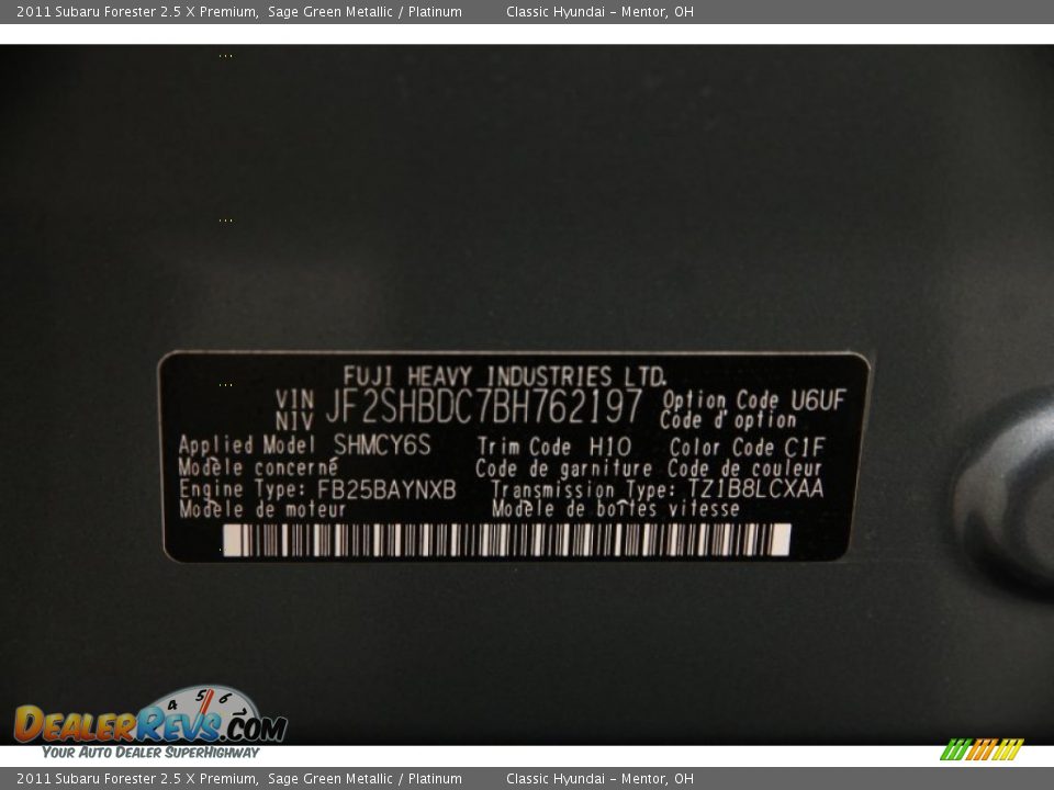 2011 Subaru Forester 2.5 X Premium Sage Green Metallic / Platinum Photo #15