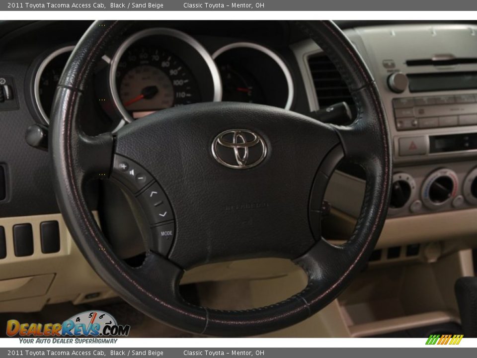 2011 Toyota Tacoma Access Cab Black / Sand Beige Photo #6