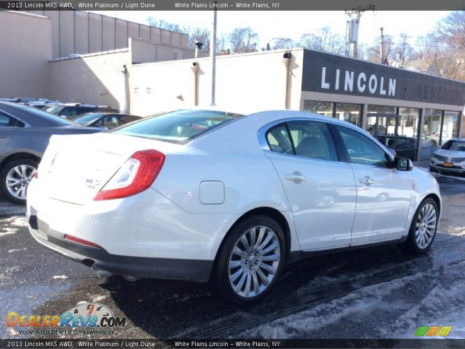 2013 Lincoln MKS AWD White Platinum / Light Dune Photo #4