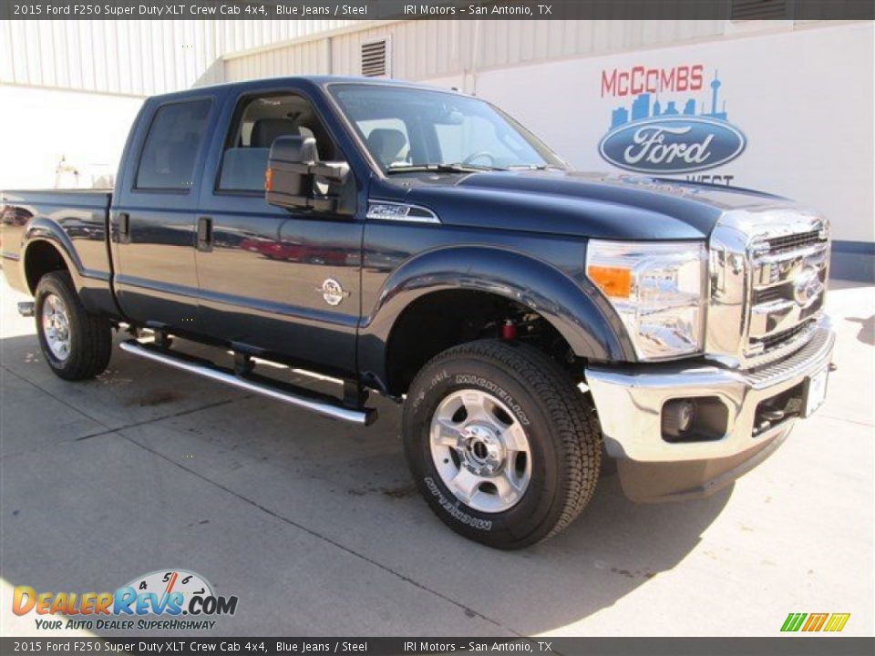 2015 Ford F250 Super Duty XLT Crew Cab 4x4 Blue Jeans / Steel Photo #34