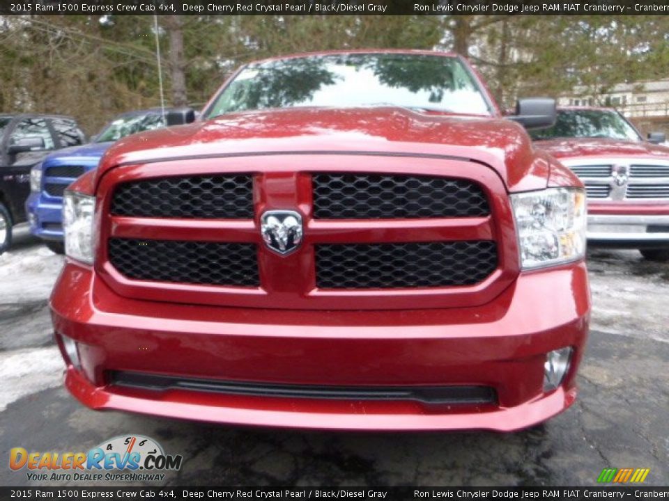 2015 Ram 1500 Express Crew Cab 4x4 Deep Cherry Red Crystal Pearl / Black/Diesel Gray Photo #2