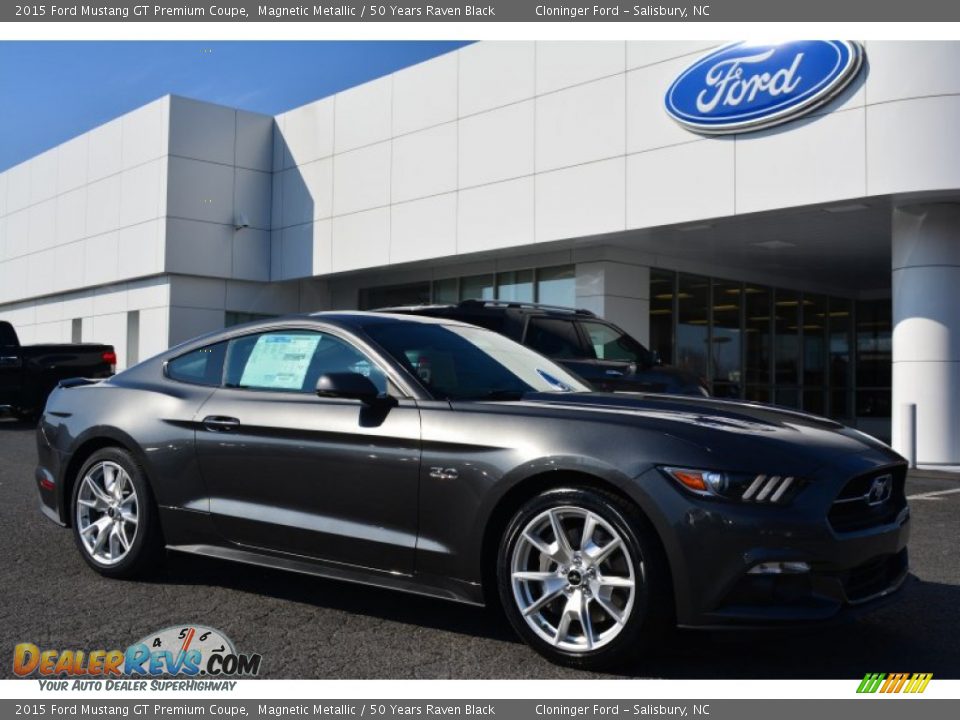 2015 Ford Mustang GT Premium Coupe Magnetic Metallic / 50 Years Raven Black Photo #1