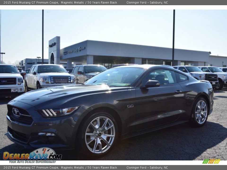 2015 Ford Mustang GT Premium Coupe Magnetic Metallic / 50 Years Raven Black Photo #3