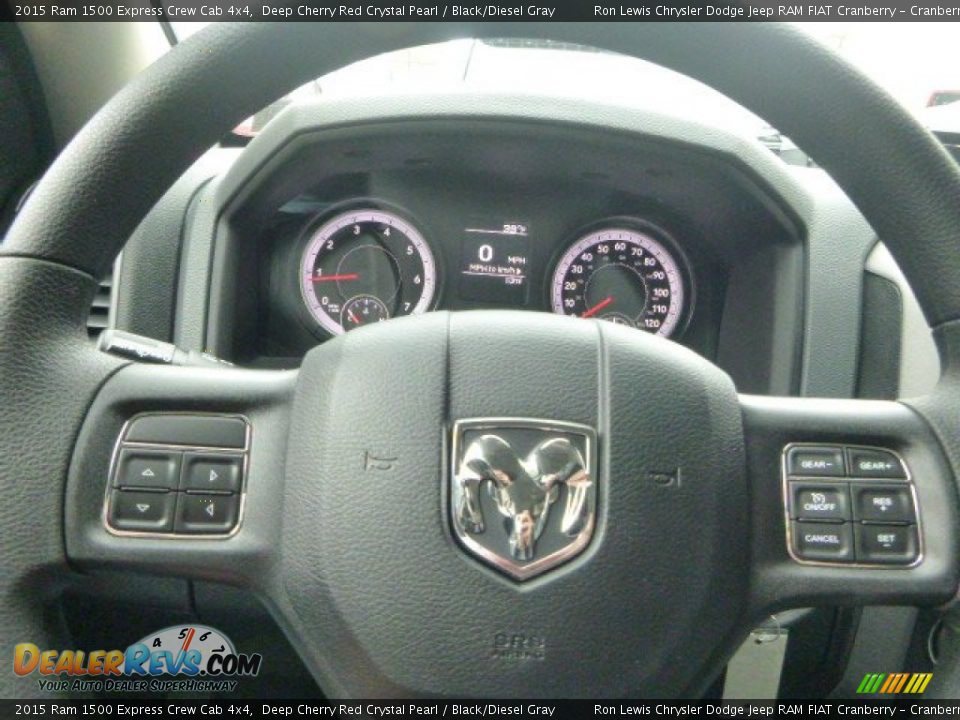 2015 Ram 1500 Express Crew Cab 4x4 Deep Cherry Red Crystal Pearl / Black/Diesel Gray Photo #19