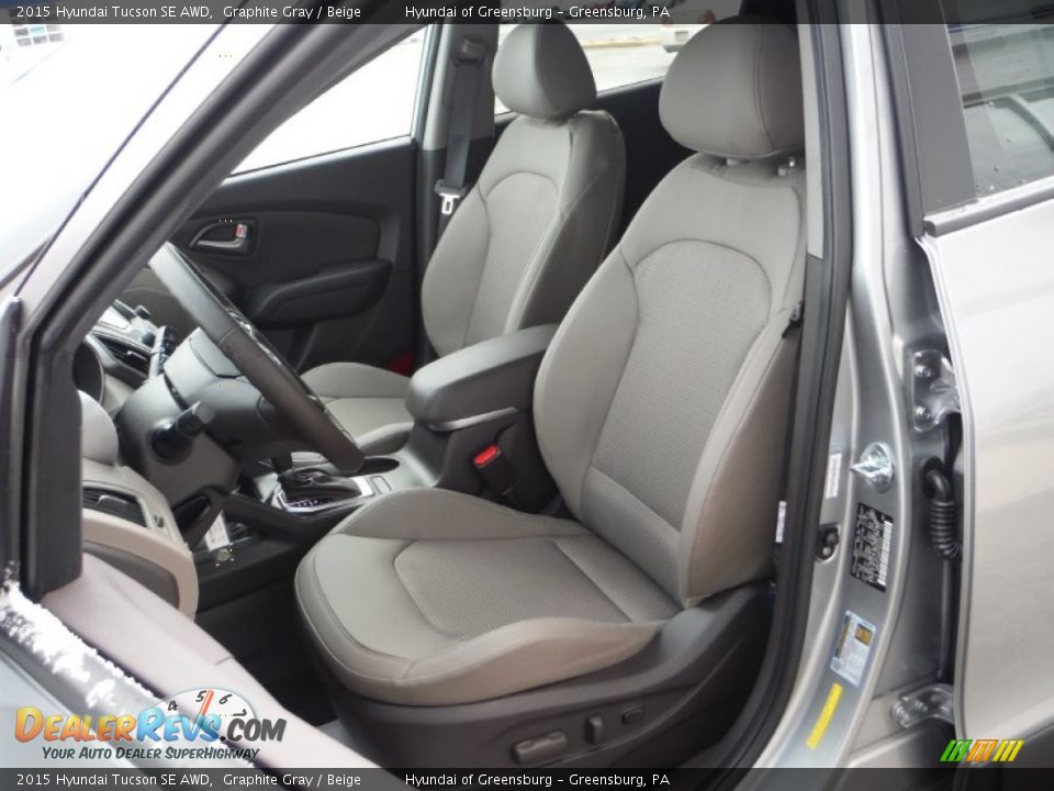 2015 Hyundai Tucson SE AWD Graphite Gray / Beige Photo #10