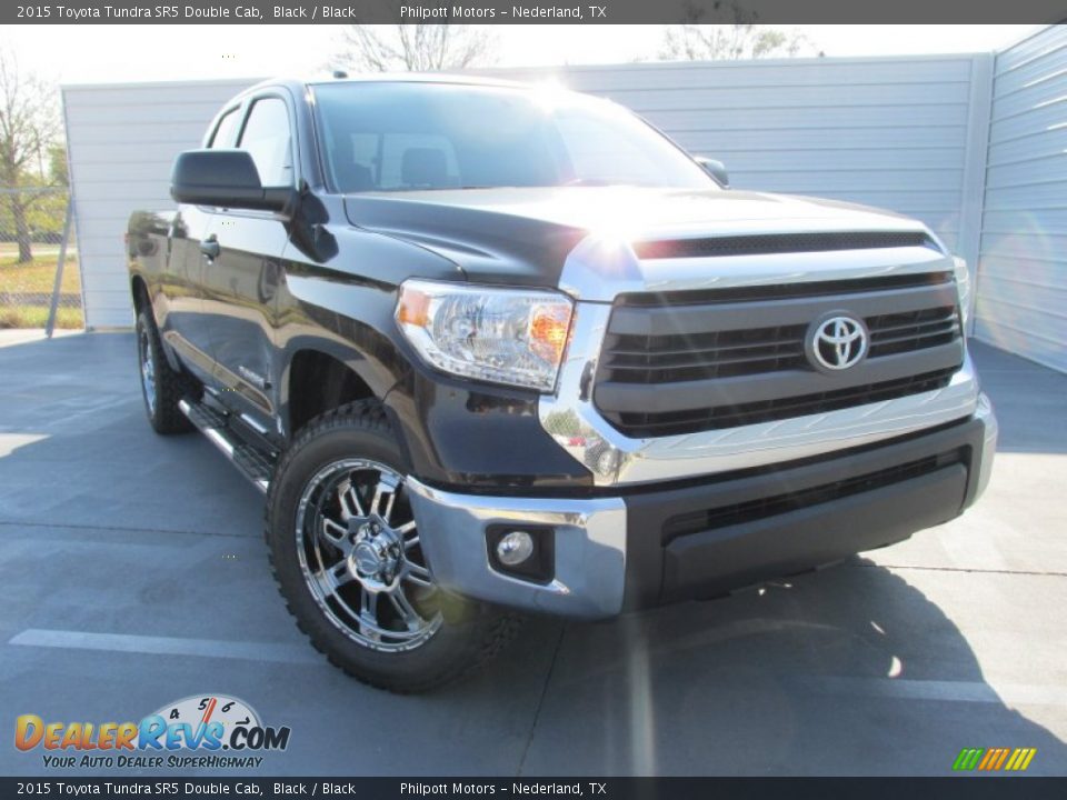 2015 Toyota Tundra SR5 Double Cab Black / Black Photo #1