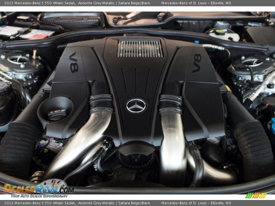 2013 Mercedes-Benz S 550 4Matic Sedan Andorite Grey Metallic / Sahara Beige/Black Photo #8